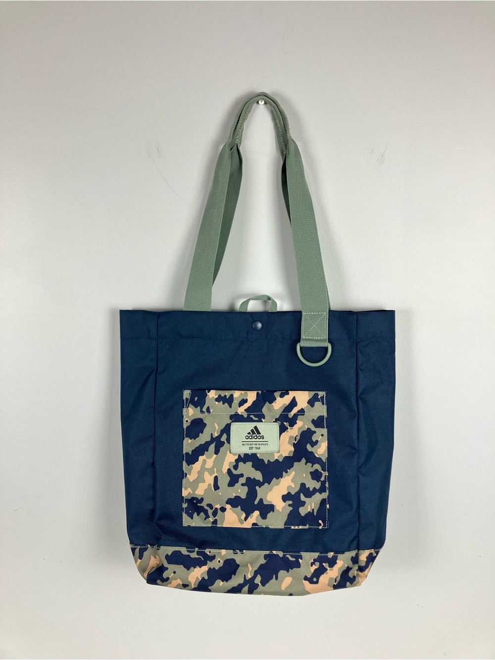 Adidas Everyday Tote Bag Crew Navy Essential Camo 15x15x6 Gym Beach Travel